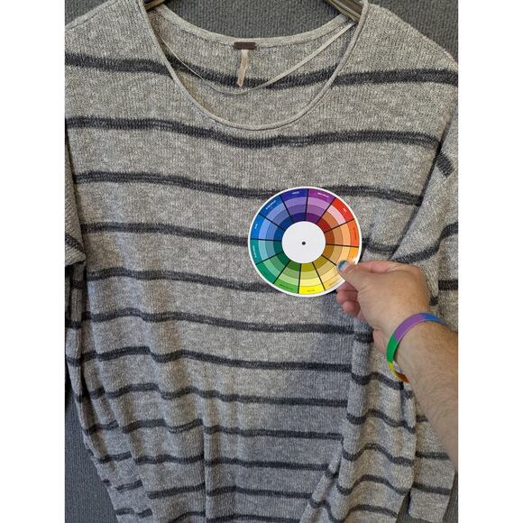 Free People Sweater Womens XS Oversized Tunic Pullover Striped Casual Minimalist - Picture 6 of 11